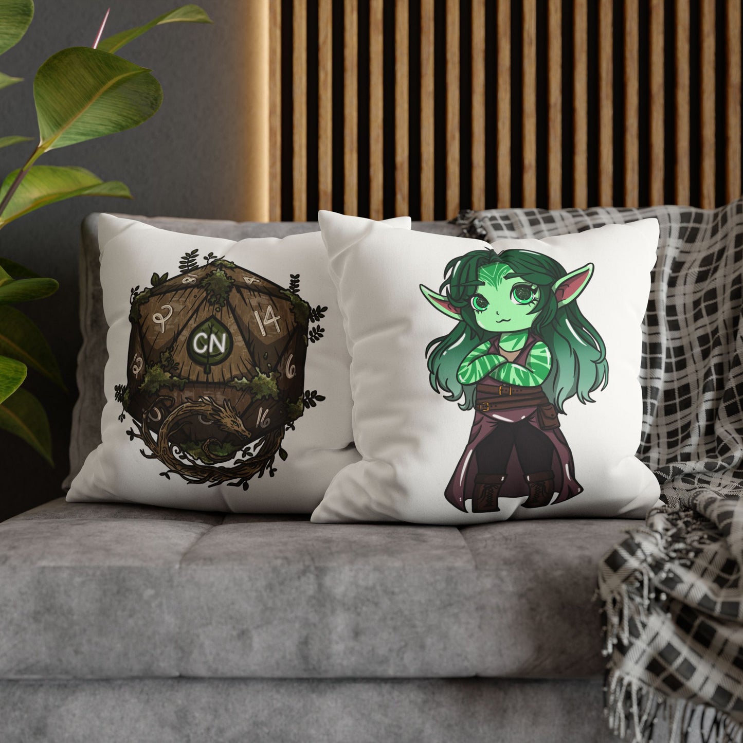 Anu Nnaki | Faux Suede Square Pillowcase Throw Pillow - (Pillow not include) | Chitin Nature