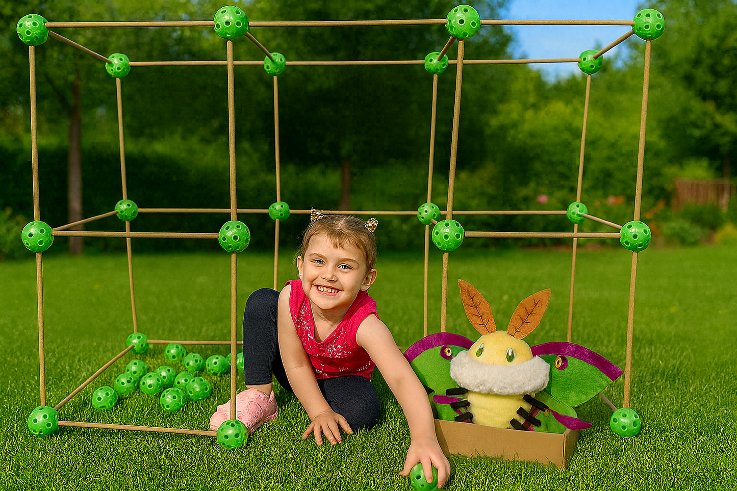 Nature Forts - 88 Piece Kids Tent Building Kit, +1 Bonus Storage Bag