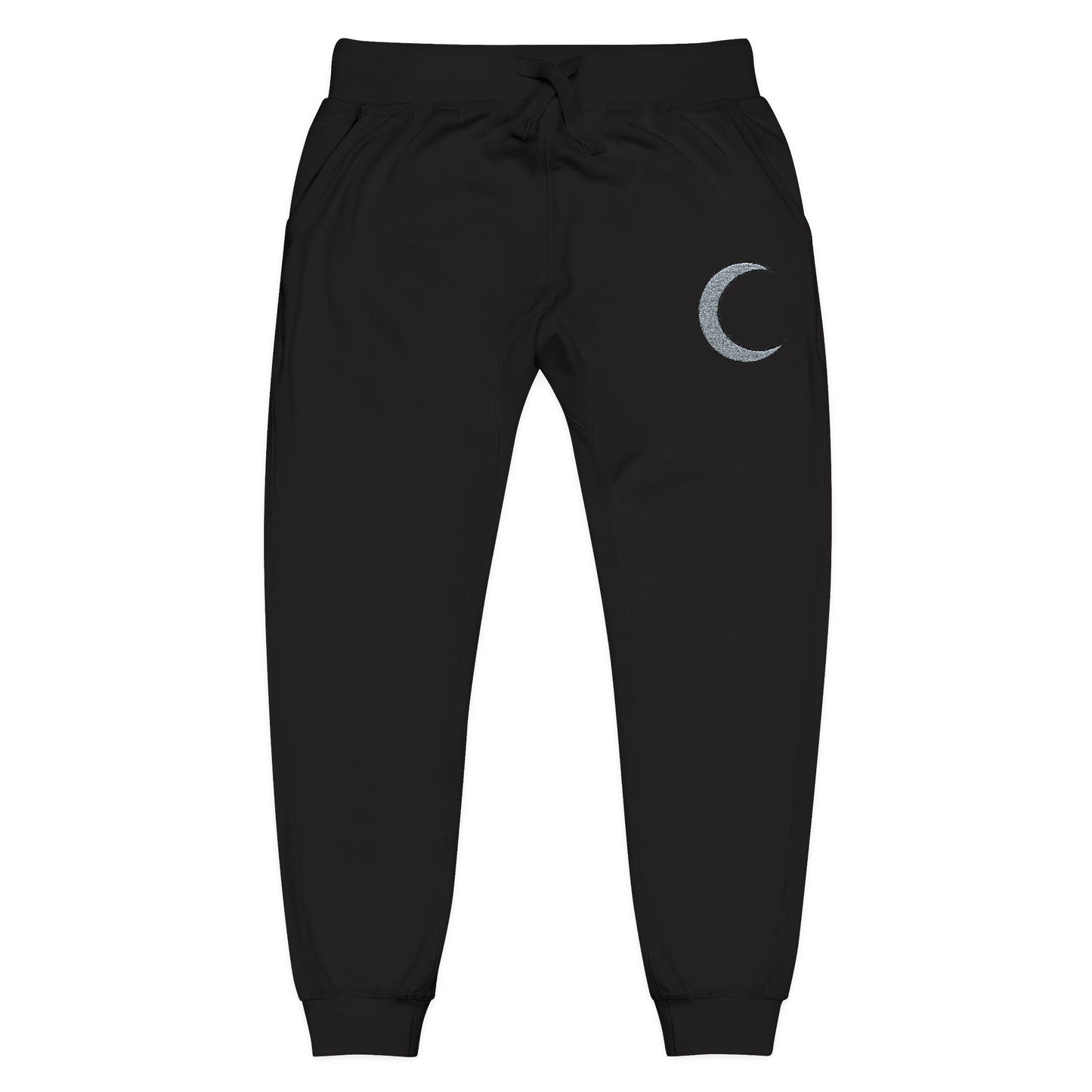 Embroidered Amaris Crescent Moon Fleece Sweatpants