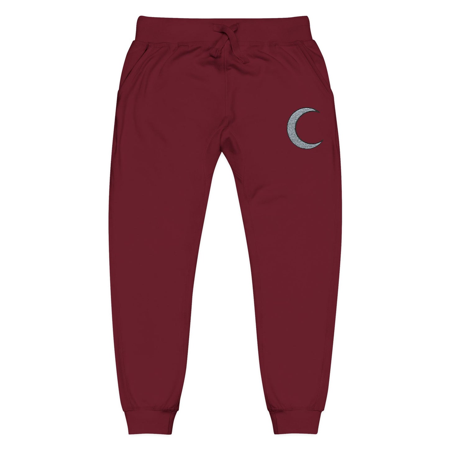 Embroidered Amaris Crescent Moon Fleece Sweatpants