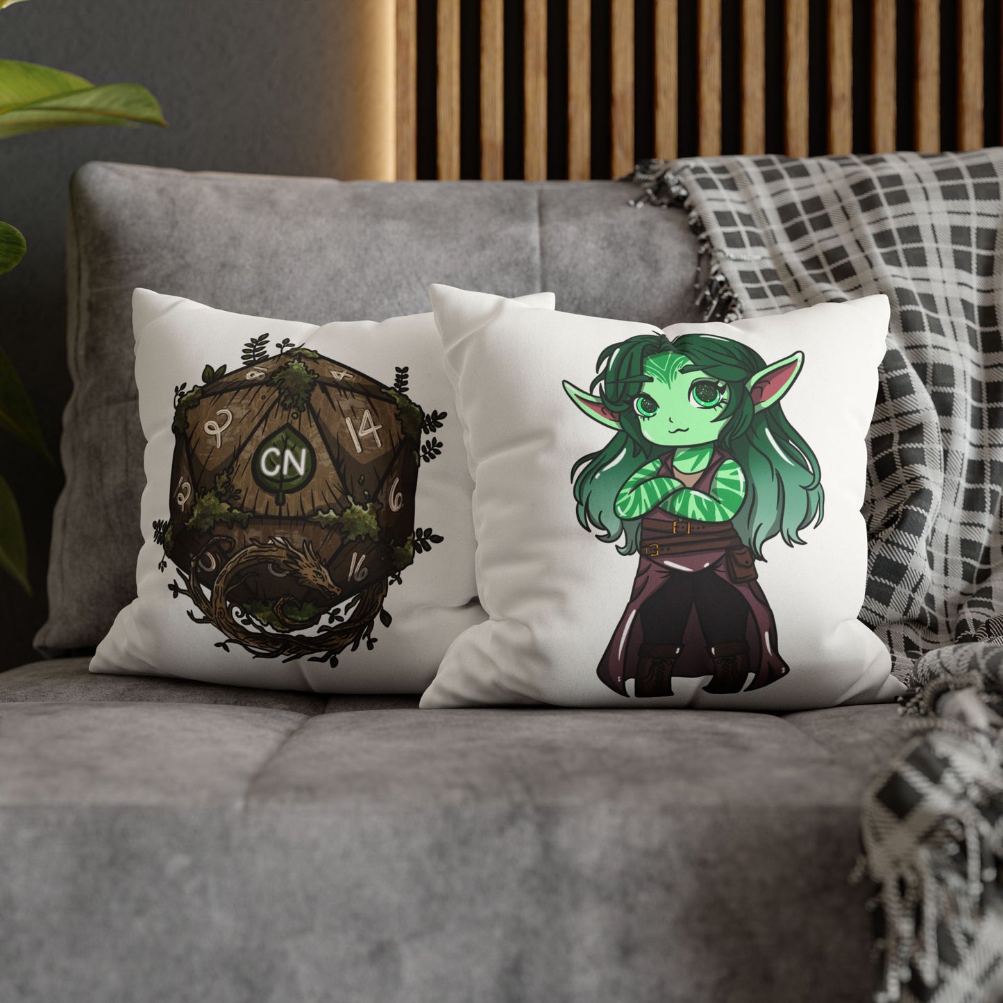 Anu Nnaki | Faux Suede Square Pillowcase Throw Pillow - (Pillow not include) | Chitin Nature