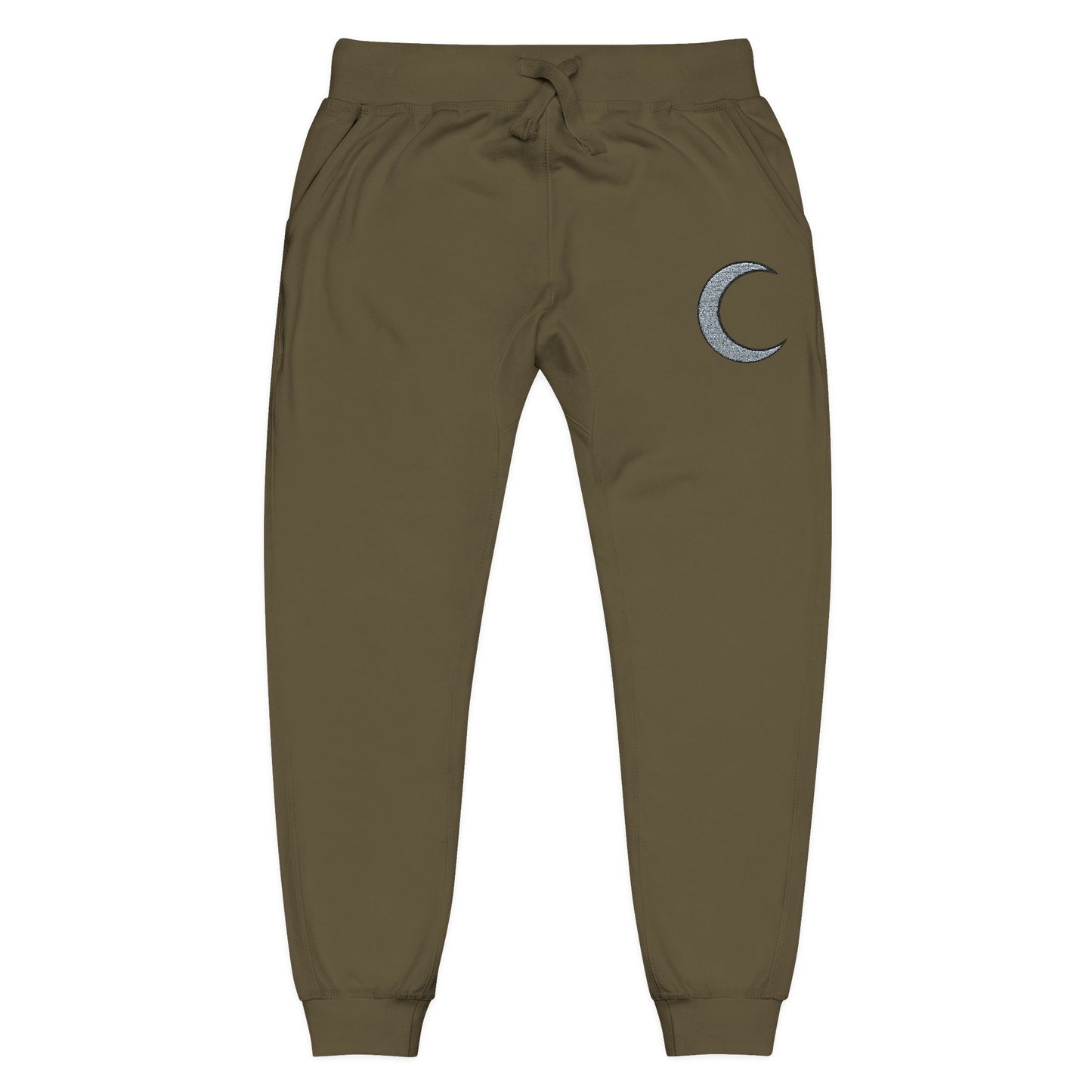 Embroidered Amaris Crescent Moon Fleece Sweatpants