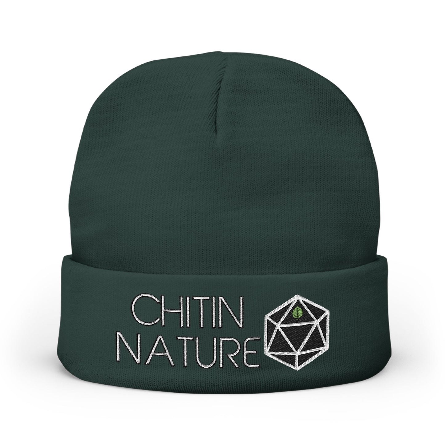 Embroidered "Chitin Nature" Knit Beanie