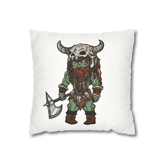 Brog Skull-Basher | Faux Suede Square Pillowcase Throw Pillow - (Pillow not include) | Chitin Nature