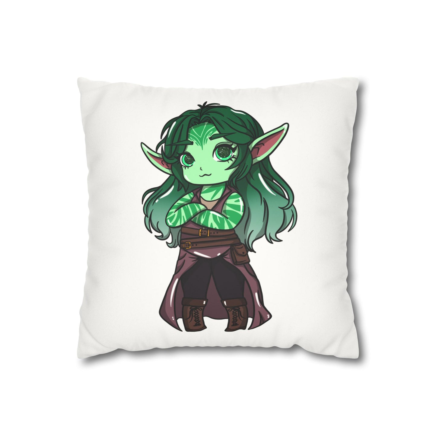 Anu Nnaki | Faux Suede Square Pillowcase Throw Pillow - (Pillow not include) | Chitin Nature