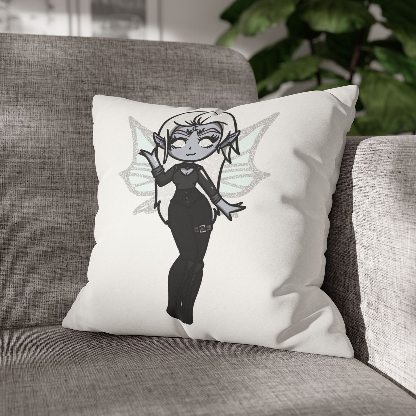 Amaris Nightstar | Faux Suede Square Pillowcase Throw Pillow - (Pillow not include) | Chitin Nature