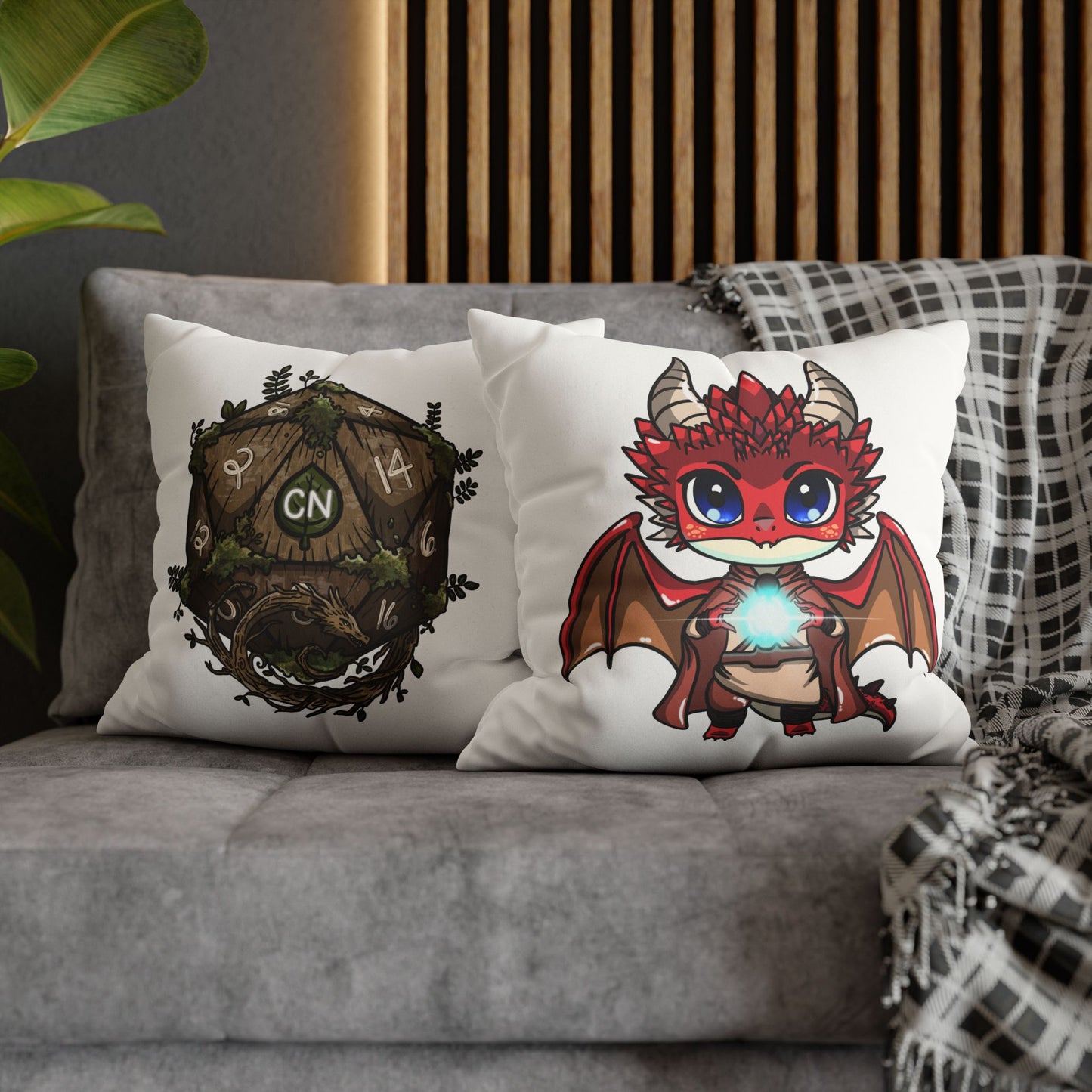 Ancalagor the Red | Faux Suede Square Pillowcase Throw Pillow - (Pillow not include) | Chitin Nature