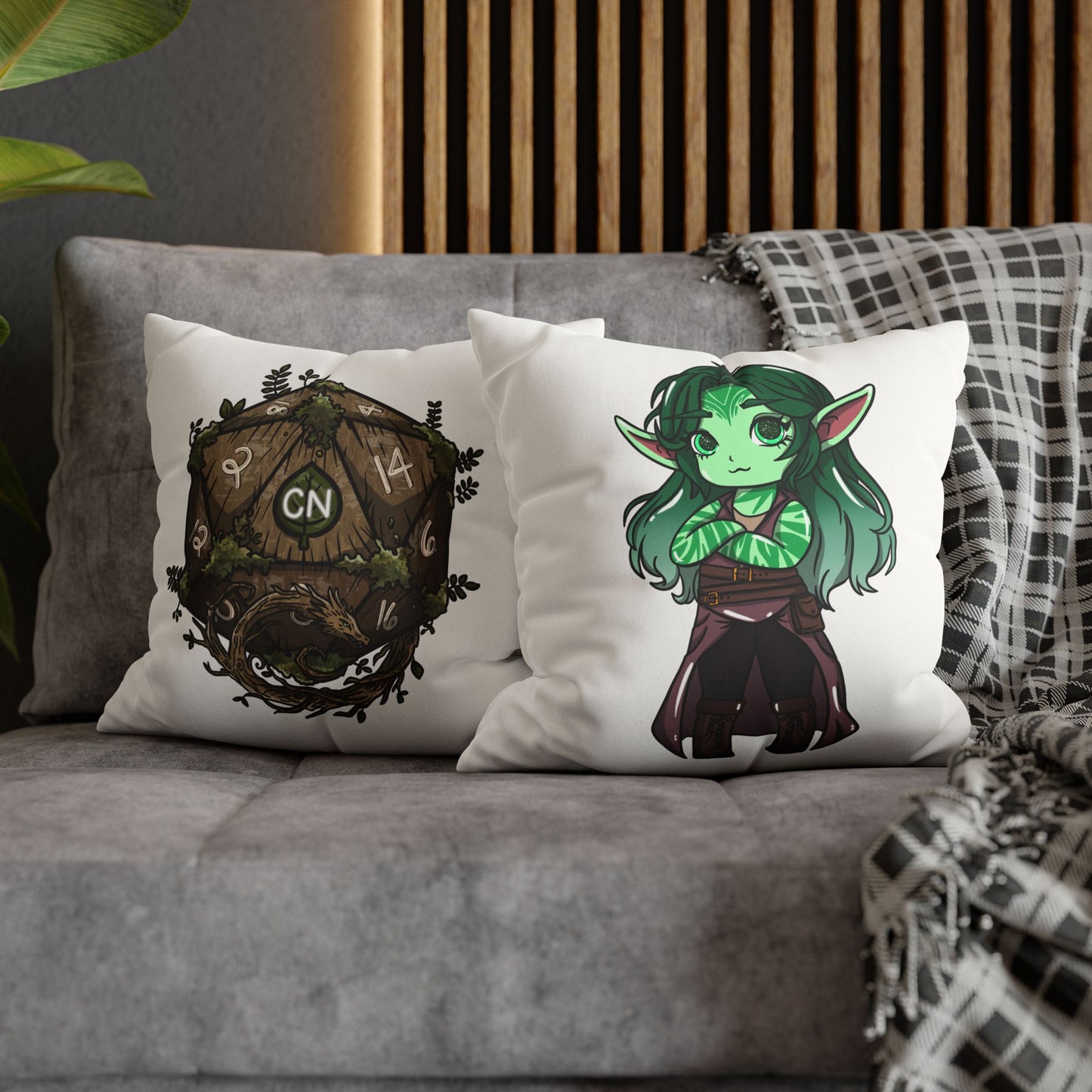 Anu Nnaki | Faux Suede Square Pillowcase Throw Pillow - (Pillow not include) | Chitin Nature