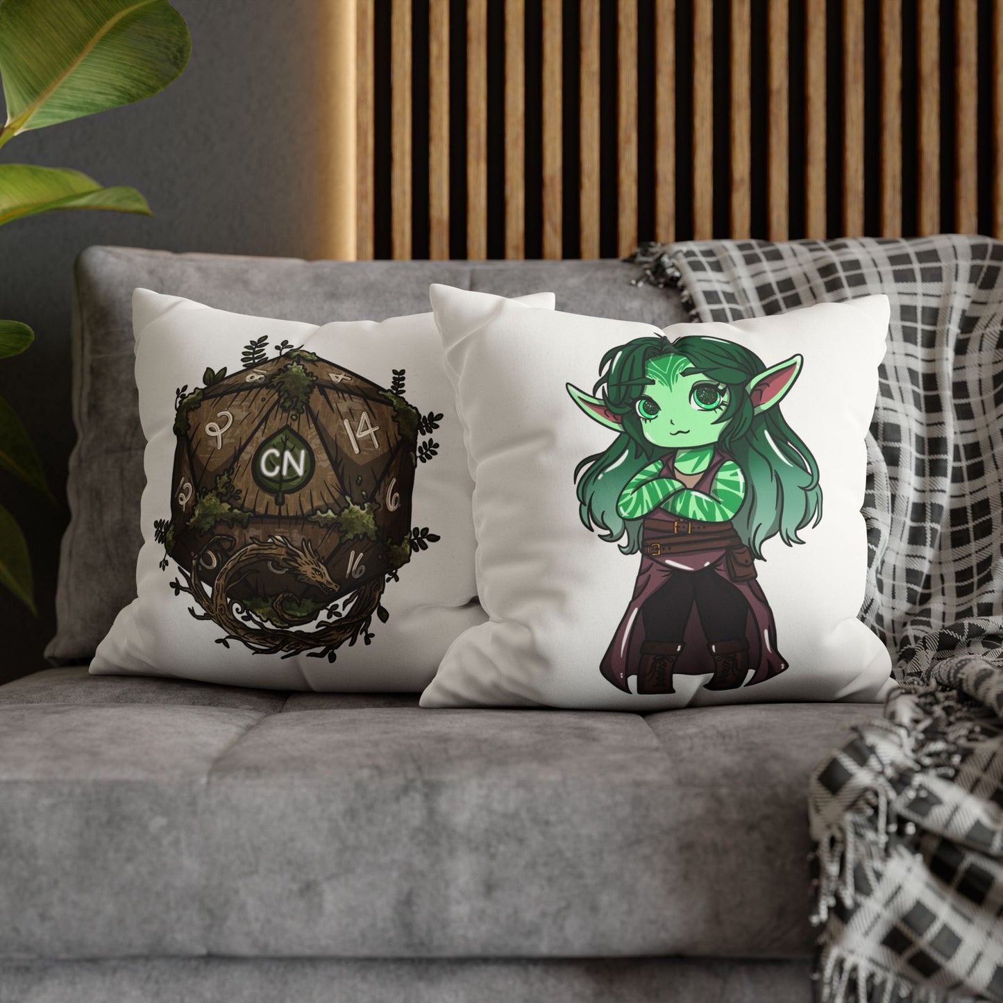 Anu Nnaki | Faux Suede Square Pillowcase Throw Pillow - (Pillow not include) | Chitin Nature