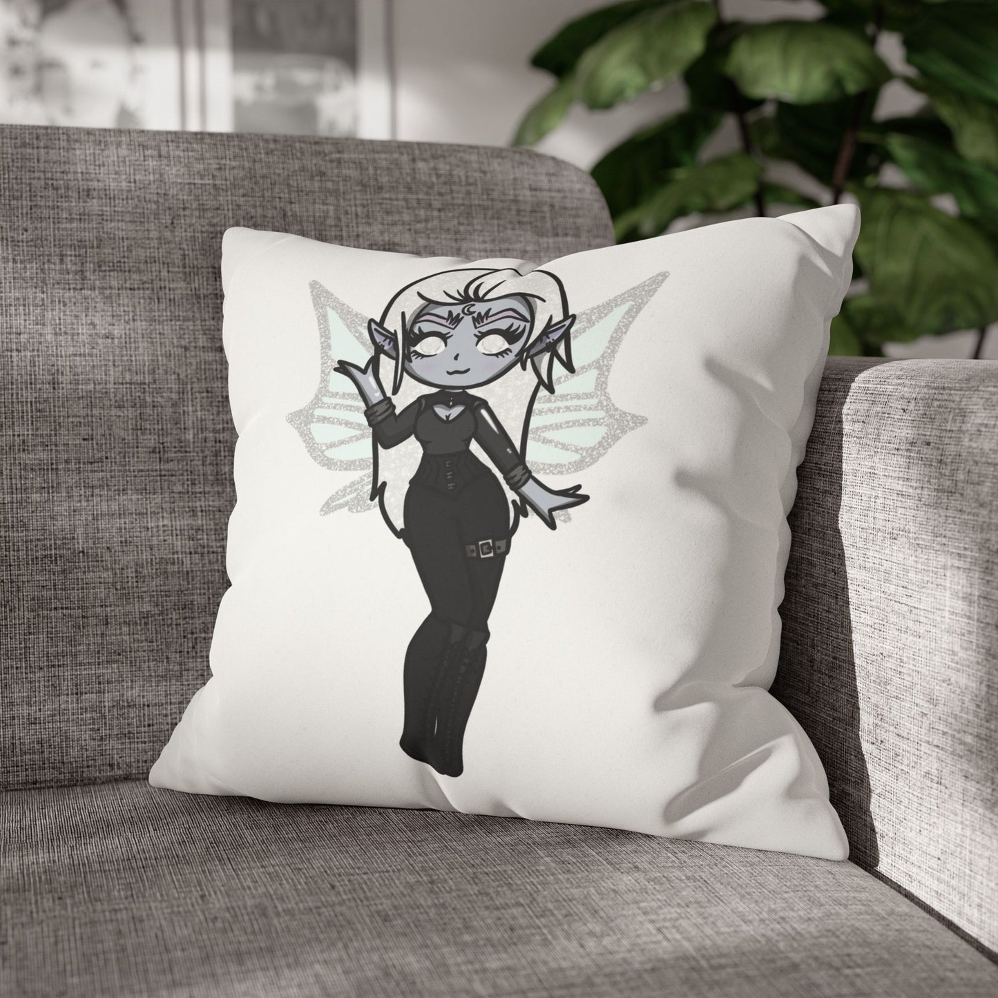 Amaris Nightstar | Faux Suede Square Pillowcase Throw Pillow - (Pillow not include) | Chitin Nature