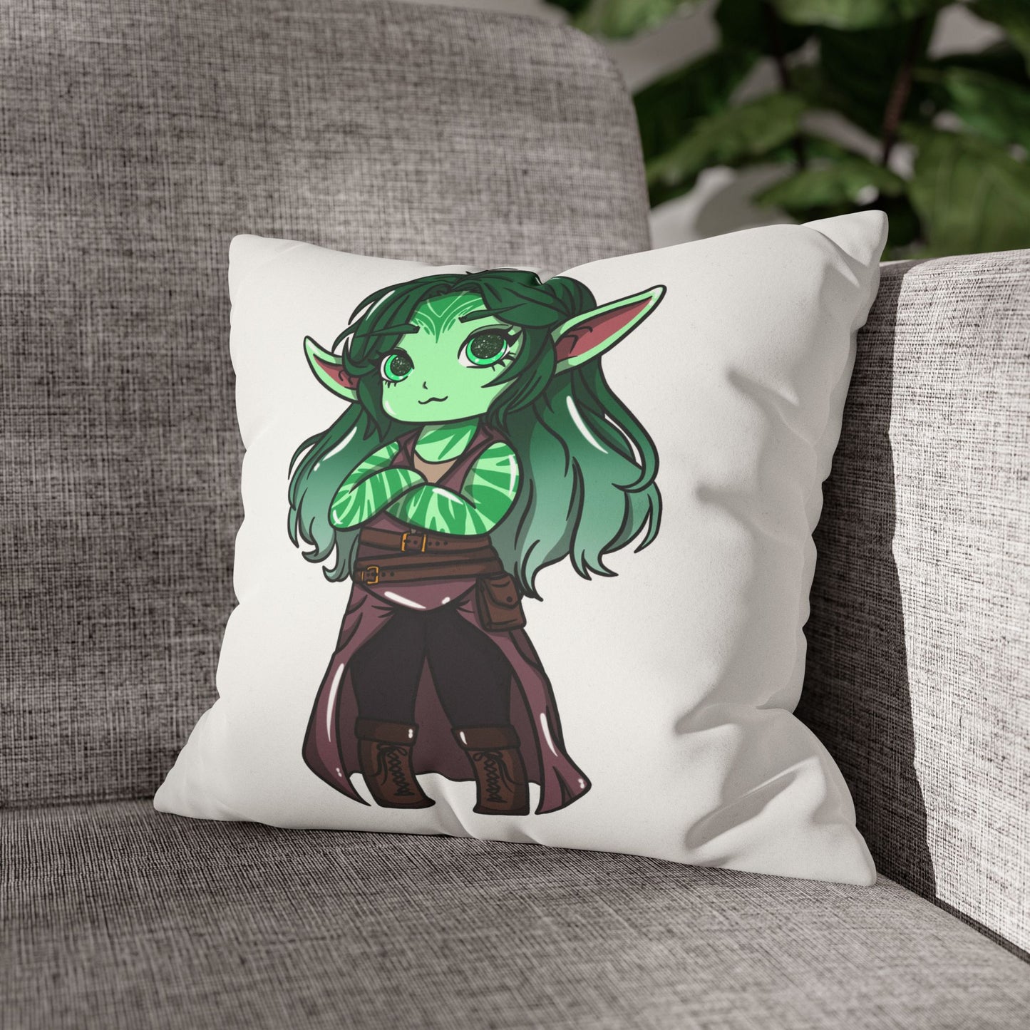 Anu Nnaki | Faux Suede Square Pillowcase Throw Pillow - (Pillow not include) | Chitin Nature
