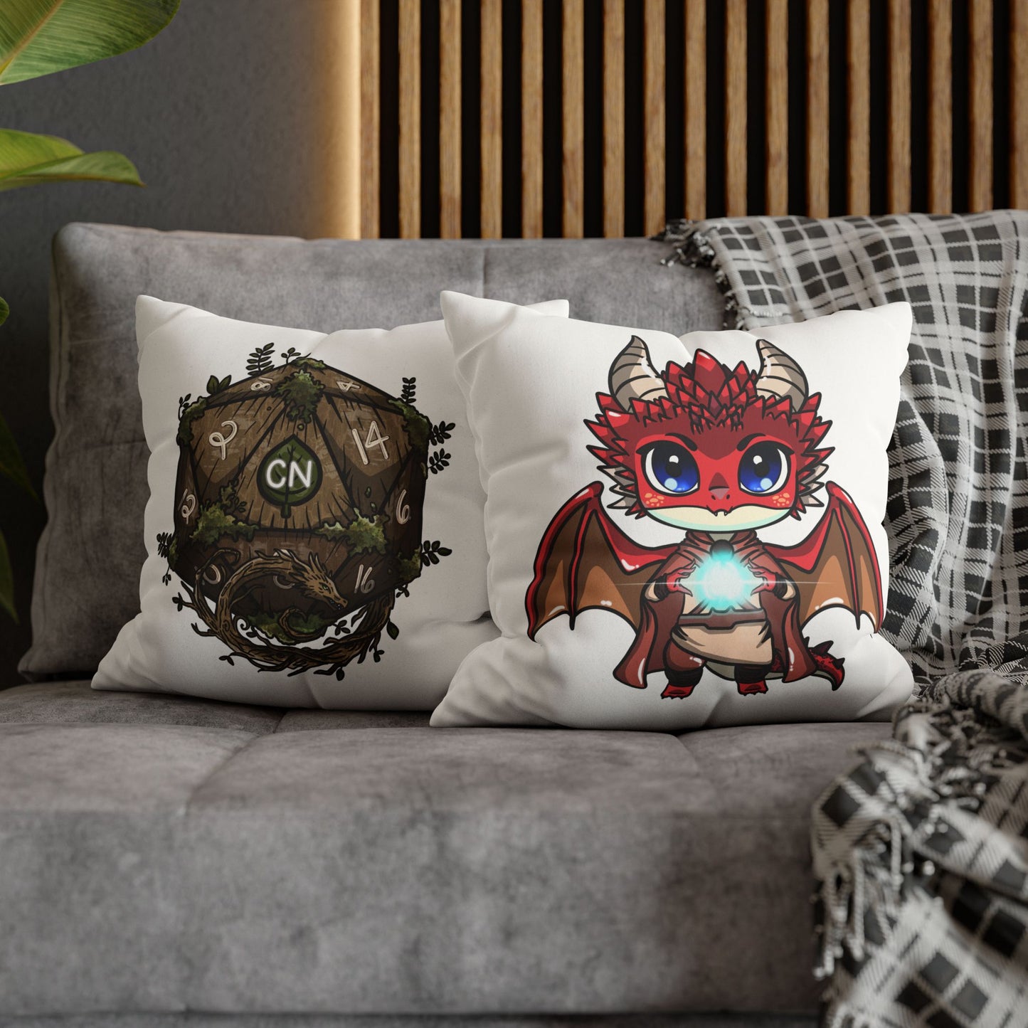 Ancalagor the Red | Faux Suede Square Pillowcase Throw Pillow - (Pillow not include) | Chitin Nature