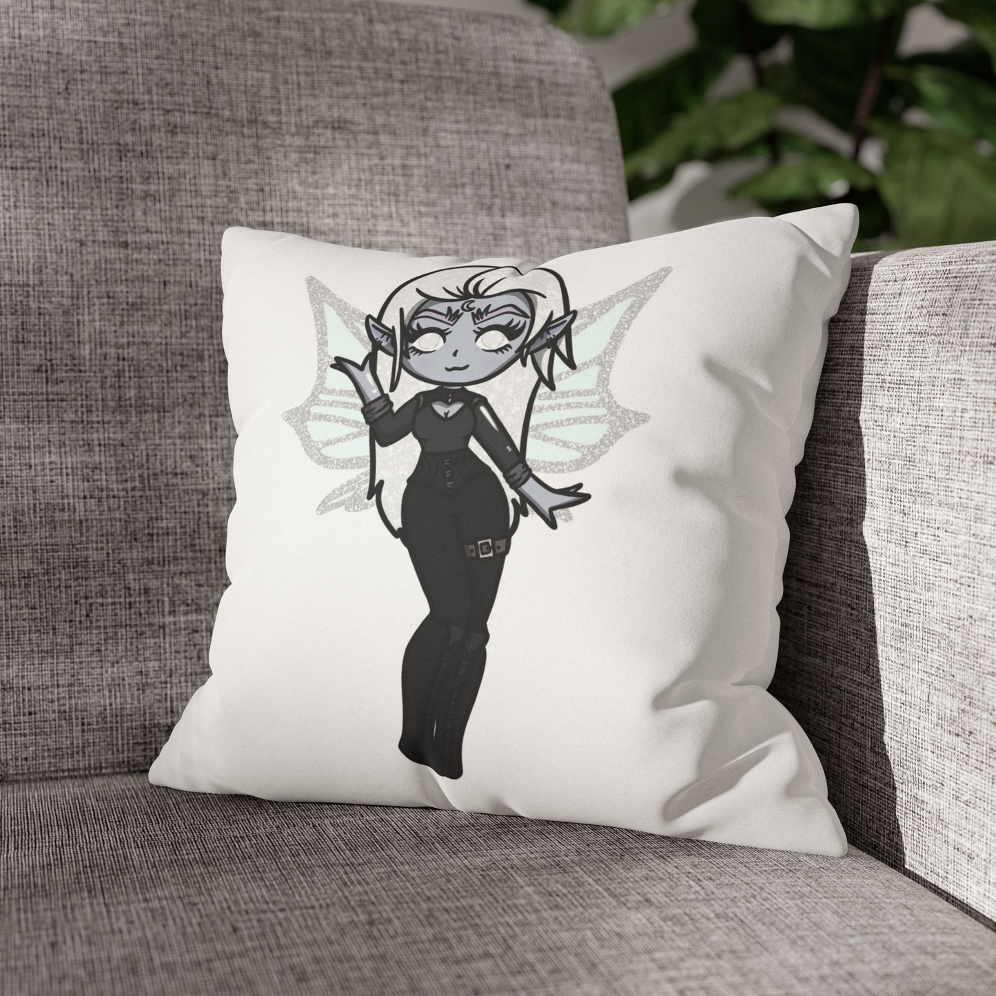 Amaris Nightstar | Faux Suede Square Pillowcase Throw Pillow - (Pillow not include) | Chitin Nature