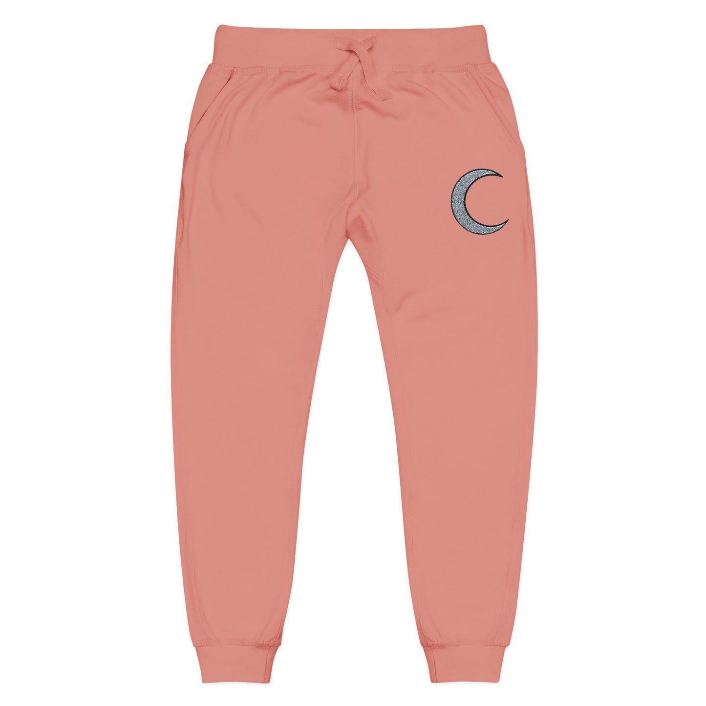 Embroidered Amaris Crescent Moon Fleece Sweatpants