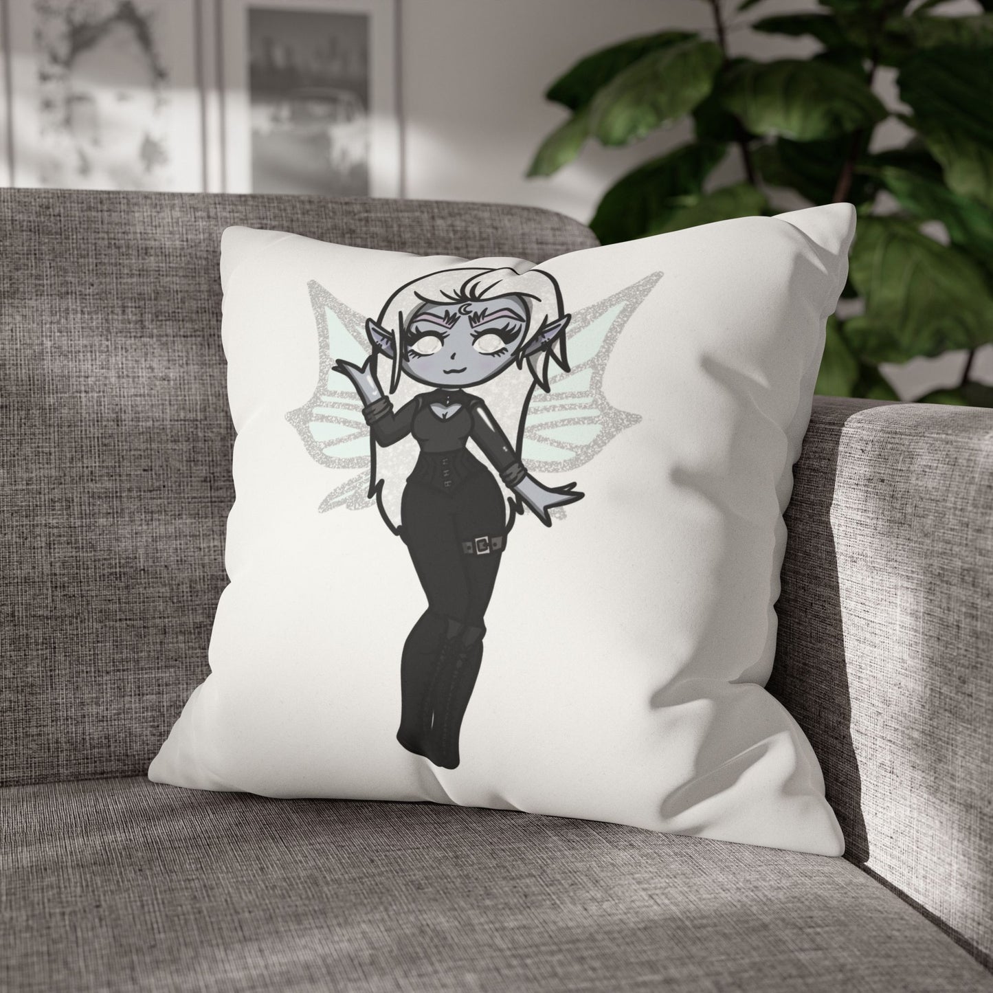 Amaris Nightstar | Faux Suede Square Pillowcase Throw Pillow - (Pillow not include) | Chitin Nature