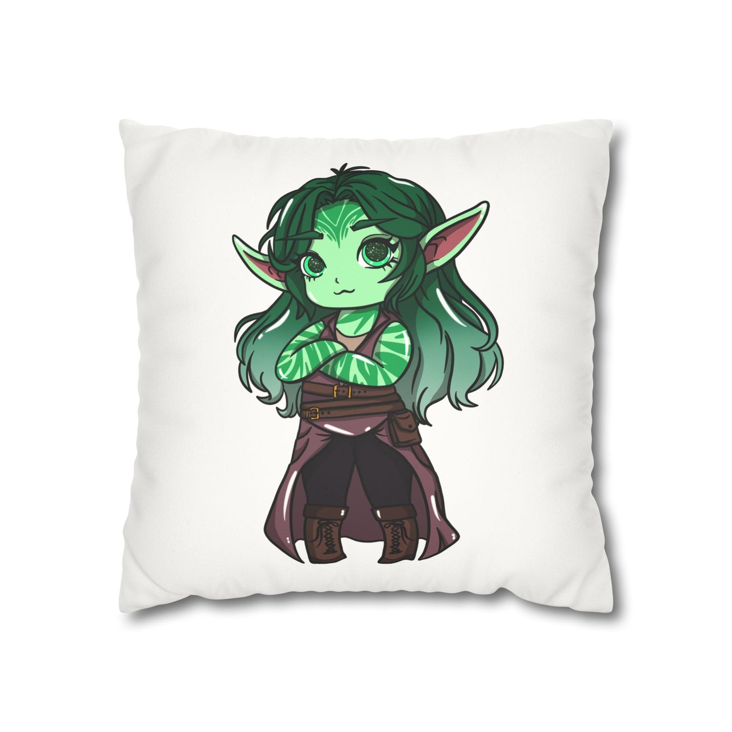 Anu Nnaki | Faux Suede Square Pillowcase Throw Pillow - (Pillow not include) | Chitin Nature