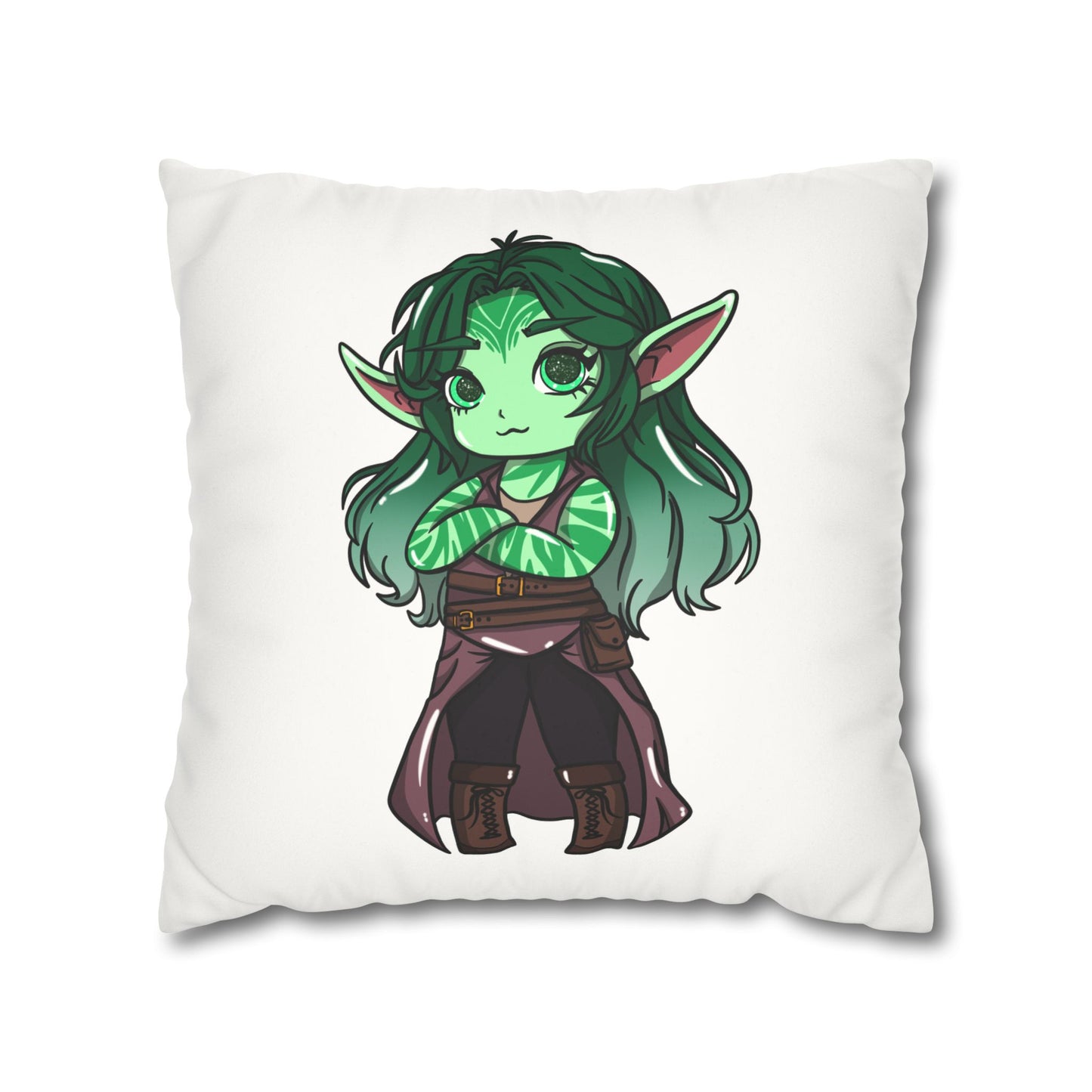 Anu Nnaki | Faux Suede Square Pillowcase Throw Pillow - (Pillow not include) | Chitin Nature