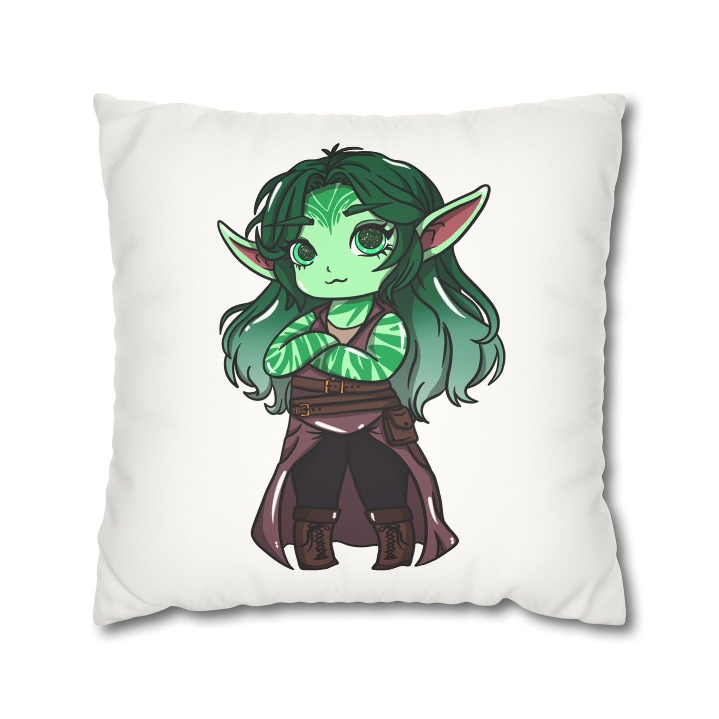 Anu Nnaki | Faux Suede Square Pillowcase Throw Pillow - (Pillow not include) | Chitin Nature