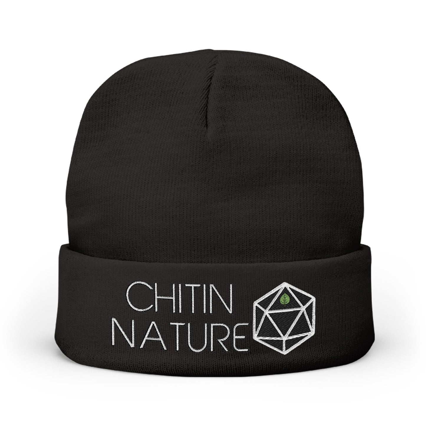 Embroidered "Chitin Nature" Knit Beanie