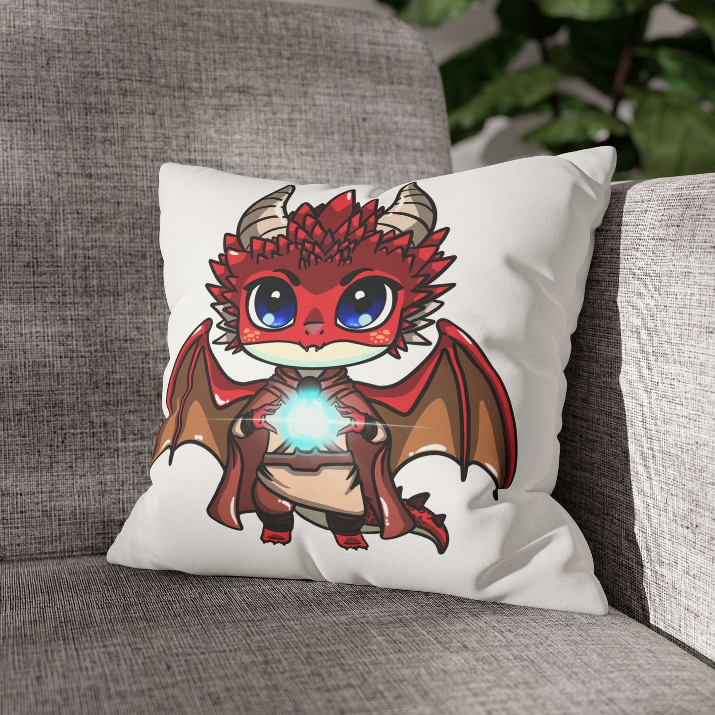 Ancalagor the Red | Faux Suede Square Pillowcase Throw Pillow - (Pillow not include) | Chitin Nature