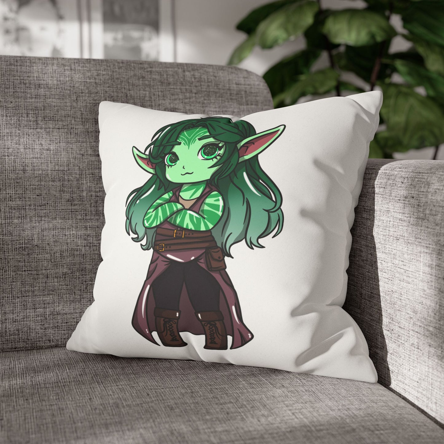 Anu Nnaki | Faux Suede Square Pillowcase Throw Pillow - (Pillow not include) | Chitin Nature