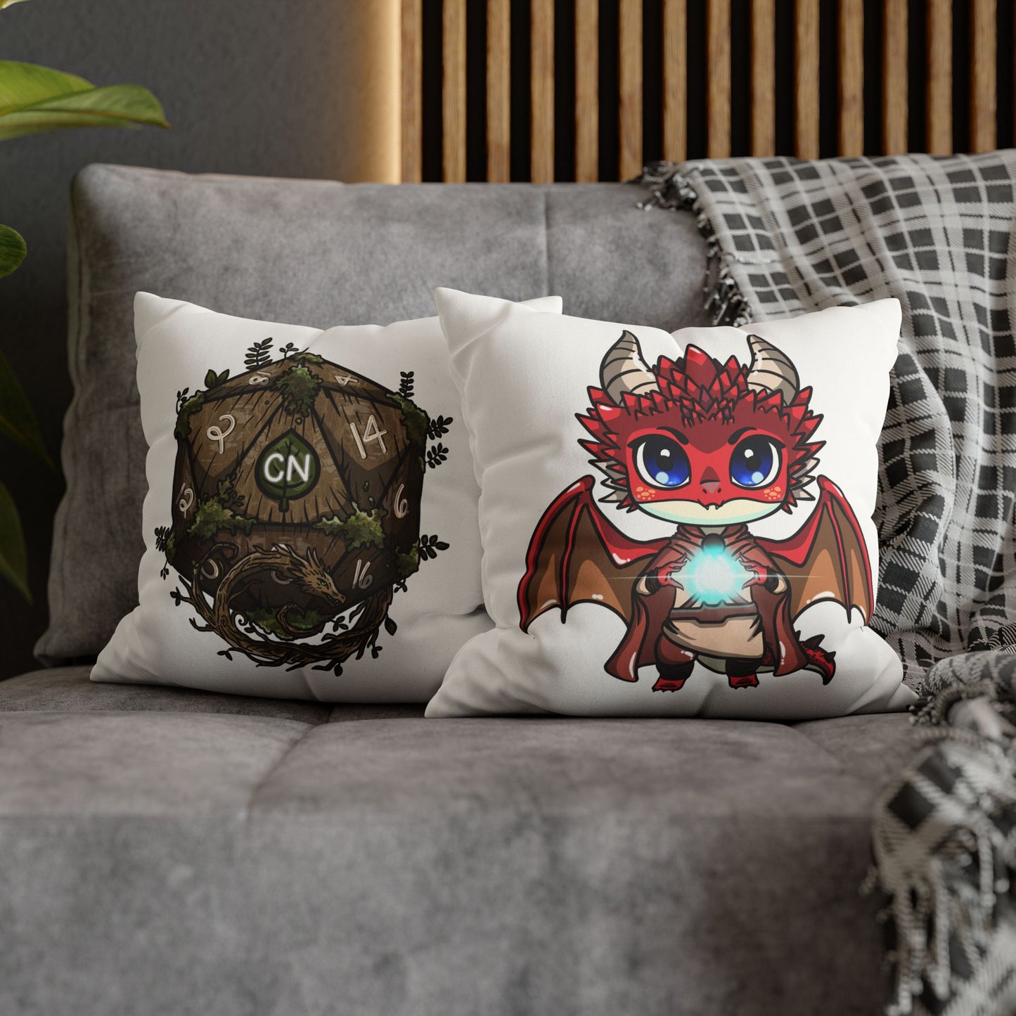 Ancalagor the Red | Faux Suede Square Pillowcase Throw Pillow - (Pillow not include) | Chitin Nature